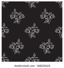 Vector Seamless flowers pattern. Wallpaper, background. Chalkboard