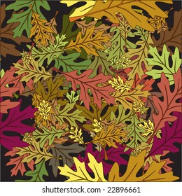 Vector - Seamless foliage fallen leaves with autumn color