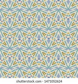 Vector seamless folk art pattern - repetitive background. Seamles knitted pattern design