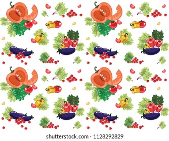 Vector seamless food pattern flat template veggies greens colorful diet salad leaves veggie wrap