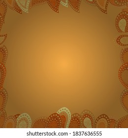 Vector. Seamless. Foursquare frames doodles. Picture in orange, yellow and white colors.