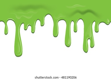Vector seamless frame with slime, flowing down paint