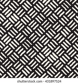 Vector Seamless Freehand Geometric Rough Lines Pattern. Abstract Geometric Background Design
