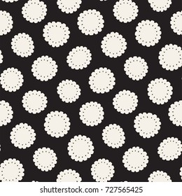 Vector seamless freehand pattern. Abstract background with floral brush strokes. Monochrome hand drawn texture