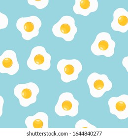 Vector Seamless Fried Eggs Pattern or Wallpaper