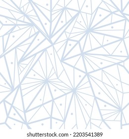 Vector Patrón de hielo sin foco. Línea abstracta, ornamento geométrico para replicación continua. Concepto de vacaciones de invierno.