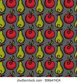 vector seamless fruit colorful pattern. It can be used for wallpaper, fabric design, textile design, cover, wrapping paper, banner, card, background