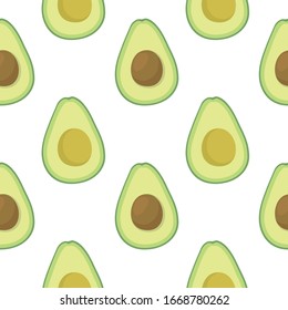 vector seamless fruit pattern with avocado