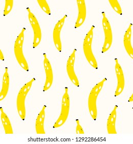 Vector seamless fruit pattern. Bananas. Scandinavian style