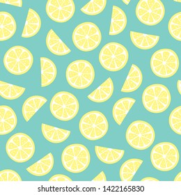vector seamless fruit pattern with lemon slices. Fruit summer texture