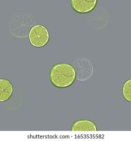 Vector seamless fruit summer pattern. Lime cover, wrap, pattern, fabric