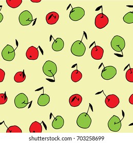 Vector seamless fruit texture, background for greeting card, desktop. Watermelon. Print for textiles, printing on fabric, wallpaper, seamless pattern, line art