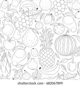 Vector seamless fruits pattern.
