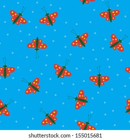 The vector seamless with funny butterflies