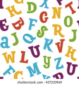 Vector seamless funny colorful numbers pattern