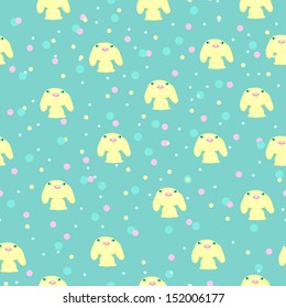 The vector seamless with funny rabbits