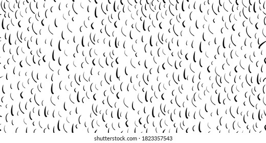 vector seamless fur texture , black and white drawing , isolated pattern, white bacground