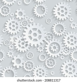 Vector Seamless Gears 3d Mechanical Background