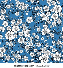 vector seamless gentle flower and leopard print