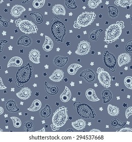 Vector seamless gentle graphical minimalistic paisley pattern. Romantic mood. Spring, summer print. Polka dot, flowers, oval silhouette. Basic design.