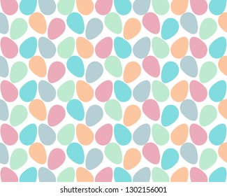 Vector seamless gentle pattern with decorative eggs. Easter, holiday, punchy pastels background for website, printing on fabric, gift wrap and wallpapers. Vector