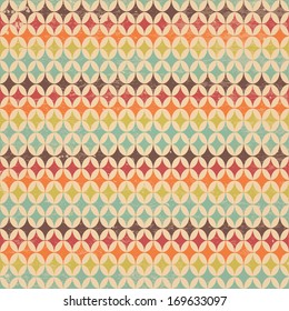 Vector Seamless Geometric Abstract Background with Grunge Texture, Hipster Style, Seamless Pattern, Illustration