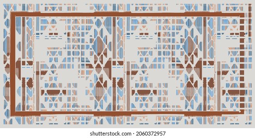 Vector seamless geometric Art Deco pattern. Abstract retro background design. Simple ethnic kilim, line , stripe, shapes.