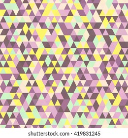 Vector seamless geometric background with triangles. Vintage colors
