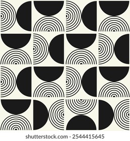 Vector seamless geometric bauhaus pattern.Linear pattern. Wallpapers for your design. Vector illustration.