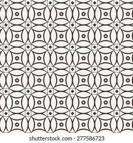 Vector seamless geometric floral pattern in contrasting colors