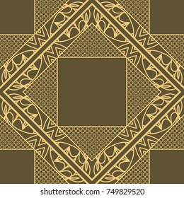 Vector seamless geometric line art ornament square pattern design style for print on fabric.
