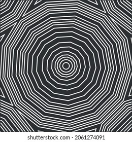  Vector Seamless geometric lines pattern black and white stripes monochrome illusion.  op art. Futuristic and vibrant design, Illusive vector background.