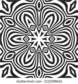 Vector Seamless geometric lines pattern stripes, abstract monochrome illusion. op art.  Zigzag  effect, Geometric tiles in op art. Futuristic and vibrant design, Illusive vector background.
