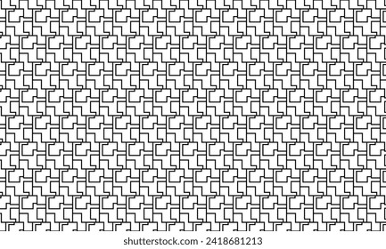 Vector Seamless Geometric Lines pattern on white background.