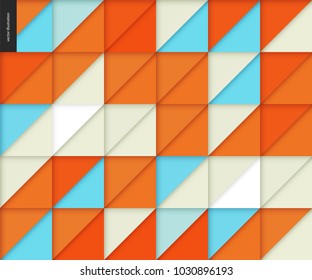 Vector seamless geometric papercut pattern of triangles