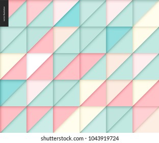 Vector seamless geometric papercut pattern of triangles