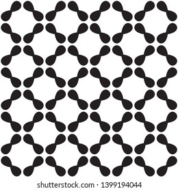 Vector seamless geometric pattern. Abstract endless texture for wrapping, wallpaper, pattern fills, web background, surface textures. Simple monochrome ornament. Black and white repeating swatch.  