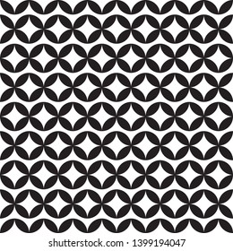 Vector seamless geometric pattern. Abstract endless texture for wrapping, wallpaper, pattern fills, web background, surface textures. Simple monochrome ornament. Black and white repeating swatch.  