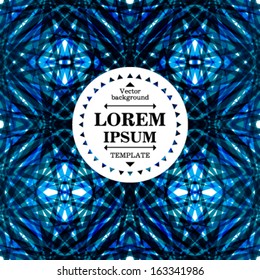 Vector seamless geometric pattern with abstract flowers. Label design
