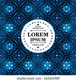 Vector seamless geometric pattern with abstract flowers. Label design