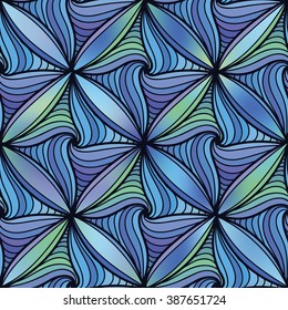 Vector seamless geometric pattern. Abstract vector decorative ethnic sketchy seamless pattern on colorful background. Geometric seamless pattern. Zentangle elements pattern 3D effect
