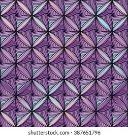 Vector seamless geometric pattern. Abstract vector decorative ethnic sketchy seamless pattern on colorful background. Geometric seamless pattern. Zentangle elements pattern 3D effect
