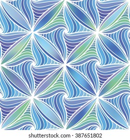 Vector seamless geometric pattern. Abstract vector decorative ethnic sketchy seamless pattern on colorful background. Geometric seamless pattern. Zentangle elements pattern 3D effect

