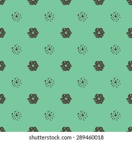 Vector seamless geometric pattern background for decoration, wallpaper, web page, surface textures and print. Minimalistic brown hexagon green backdrop.