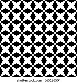 Vector seamless geometric pattern in black and white