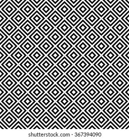 Vector seamless geometric pattern with black and white squares, monochrome background