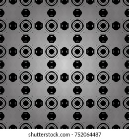 Vector seamless geometric pattern of black, white and gray tiles.