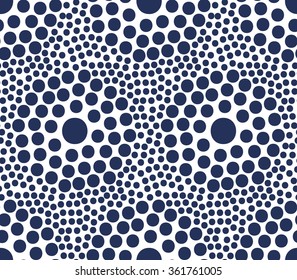 Vector Seamless Geometric Pattern of Blue Circles