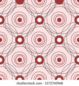 Vector seamless geometric pattern. The geometric pattern with circles. Graphic modern pattern. Simple lattice graphic design.