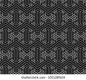 Vector seamless geometric pattern. Classic Chinese ancient ornament adapted to modern trends. Fully editable linear background with clipping mask, you can change thickness of lines, color, composition